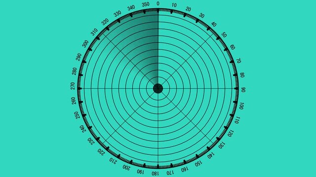 Abstract radar screen digital interface.running on the screen of the sea radar.