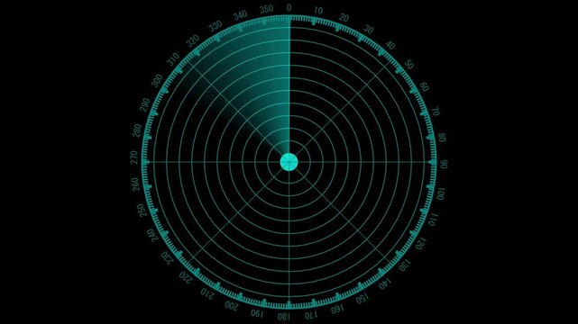 Abstract radar screen digital interface.running on the screen of the sea radar.