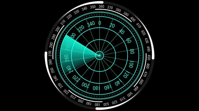 Abstract radar screen digital interface.running on the screen of the sea radar.