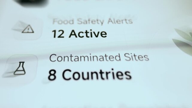 Dashboard tracking food safety alerts