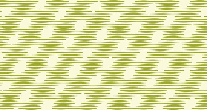Stepped halftone pattern with repeating olive green shapes on a light beige background abstract composition contemporary cream design element