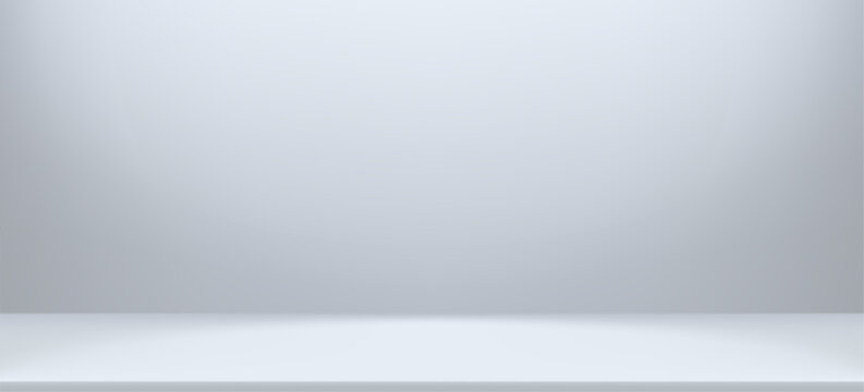 Modern grey studio background with gradient light effect for product presentation. Vector bg minimal design projects with clean abstract space
