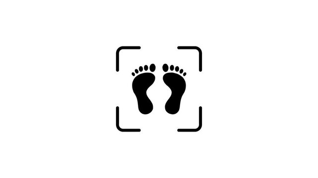 Biometric foot scan animation representing advanced security and personal identification technology.