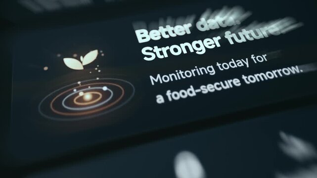 Better data, Stronger future slogan and a mission statement of Monitoring today for a food-secure tomorrow