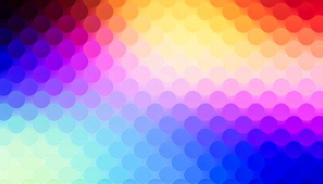 3D spectrum dot field flows through a colorful wallpaper.
