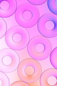3D blush torus layout fills a soft mobile wallpaper.