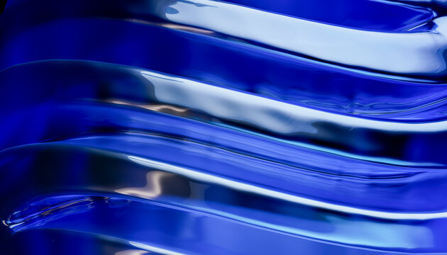 3D cobalt fluid texture reveals glossy abstract technology.