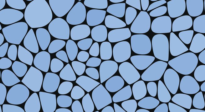 Voronoi pebble pattern with irregular shapes and dark seams against a light blue background stones cells texture geometric abstract