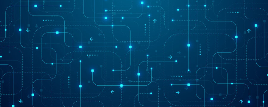 Motherboard technology circuit board background texture design. Creative idea AI banner concept for internet technology. Digital motherboard concept for poster, cover, banner, header, web template