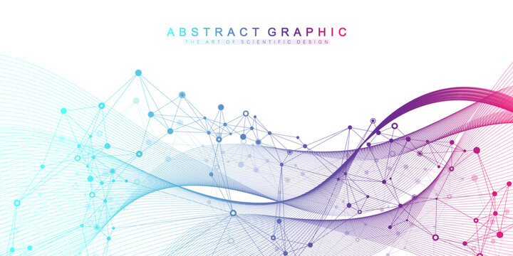 Molecular abstract structure background. Scientific vector illustration with molecule DNA. Medical, science and technology concept for banner template or header