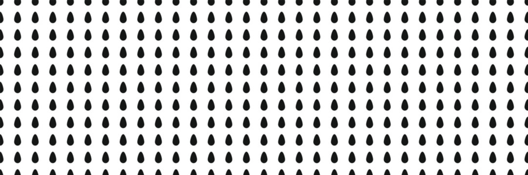 Minimal seamless pattern with repeating teardrop and raindrop symbols.
