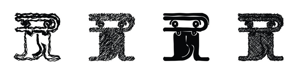 Explore different artistic interpretations of the letter R showcasing creativity and design evolution © Vova7