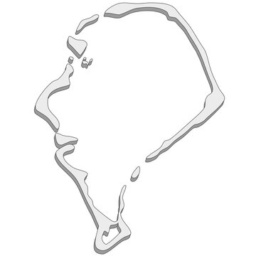 3D map dimension - continent Oceania country Tuvalu
