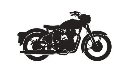 Obraz premium Motorcycle Silhouette Against White Background Minimalist Transportation Design