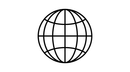 Obraz premium Globe silhouette on a white background linear graphic representation