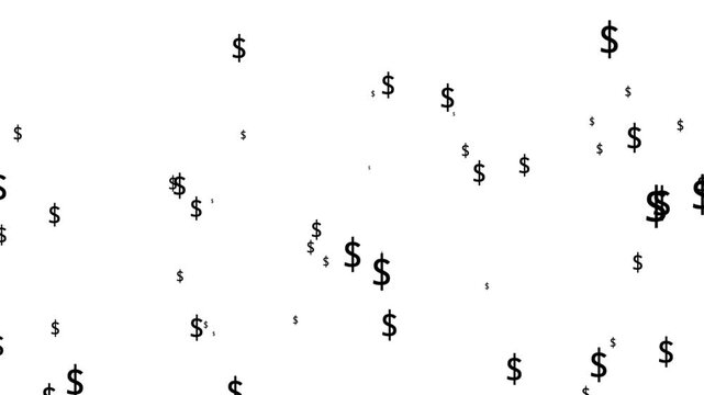 Animation movie cash drop and float as rain cash include alpha matte