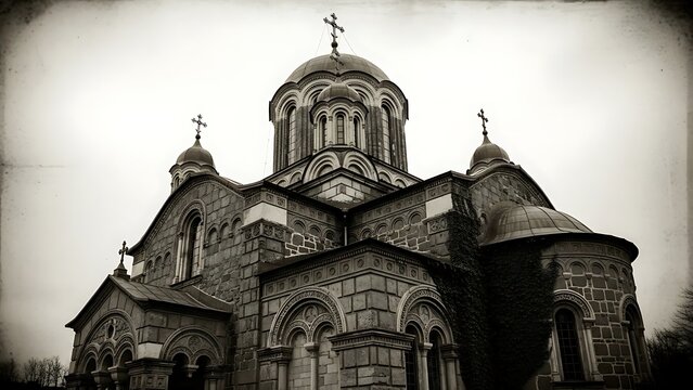 Historic Gothic cathedral with ornate spires and domes.
