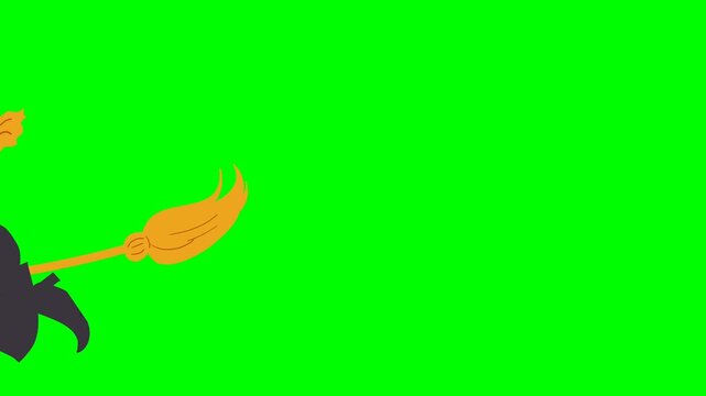 A Witch Flying on a Broomstick