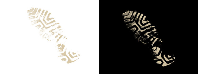 Zebra Striped Beige Footprint on White and Black Backgrounds © Raheem
