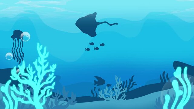 Sea Underwater Video Background animation