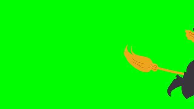 A Witch Flying on a Broomstick