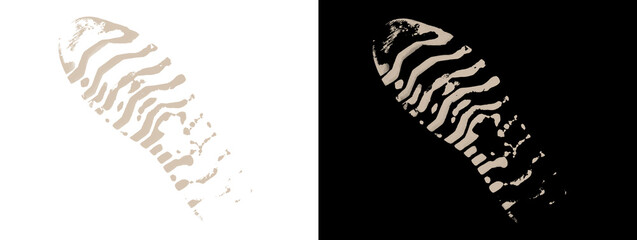 Zebra Striped Beige Footprint on White and Black Backgrounds © Raheem