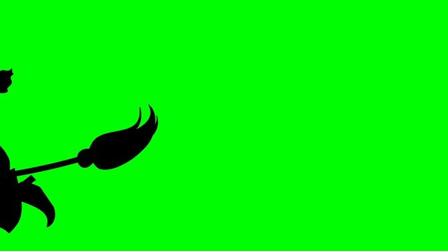 A Witch Flying on a Broomstick