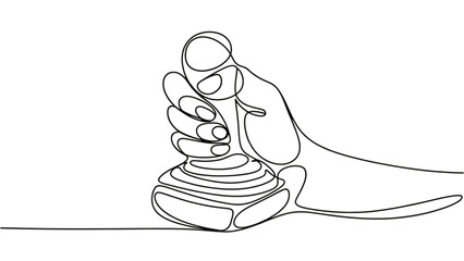 Person playing video game controller with focused expression Vector © MSTBANU