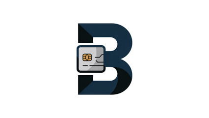 Modern stylized letter b logo with laptop and tablet icons inside Vector © MSTBANU