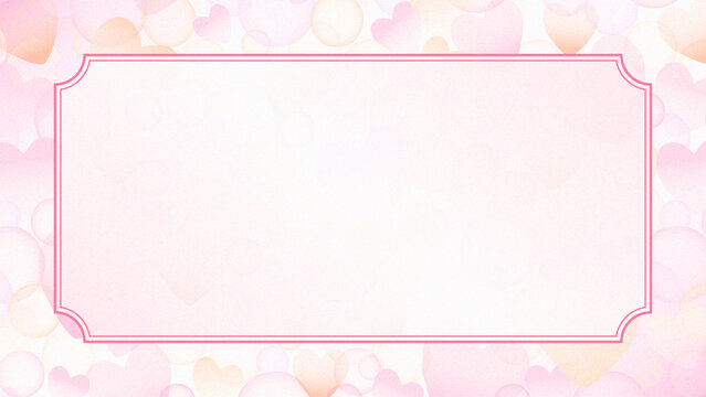 Soft Pastel Bubble and Heart Background Frame with Subtle Grain Texture