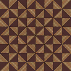 Fototapeta premium Geometric art deco seamless pattern with diagonal striped triangle tiles.
