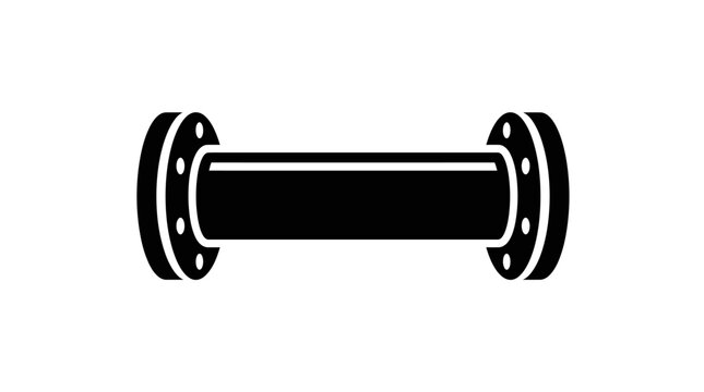 Industrial pipe, black pipe icon, plumbing symbol, pipe fitting