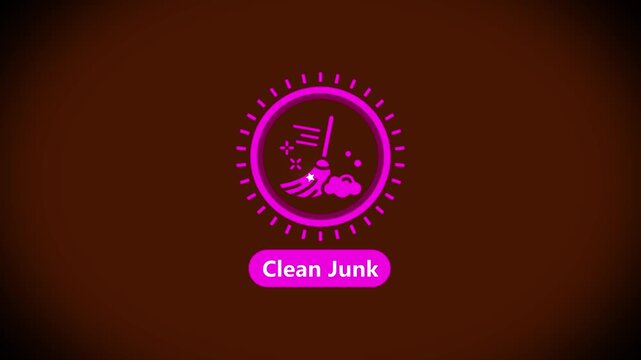 Clean junk animated for system optimization and maintenance software animation