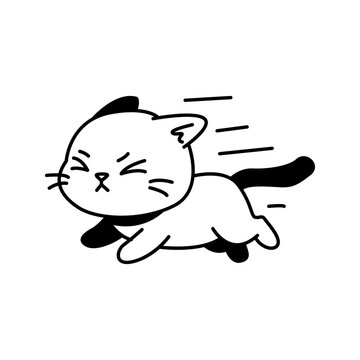 Running Cat Motion Line Icon