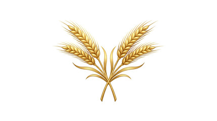 Fototapeta premium Crossed golden wheat ears isolated on transparent background
