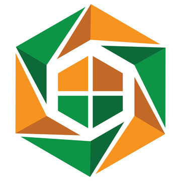 Hexagon Colorful Logo Design Box