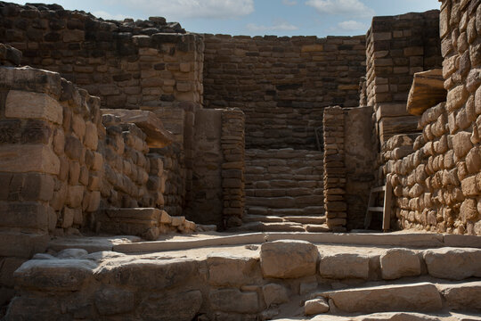 Dholavira Harappan Ruins with Ancient Stone Architecture in Gujarat India