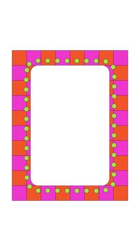 Rectangular checkerboard dot animated retro frame overlay. Geometric symmetry. Playful tiled maximalist aesthetic. Transparent vertical border animation for social media and video content