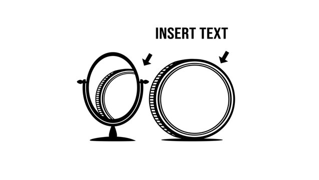 reverse side of the coin, black isolated vector silhouette