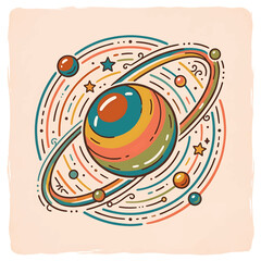 Colorful illustration of a planet. © Gam
