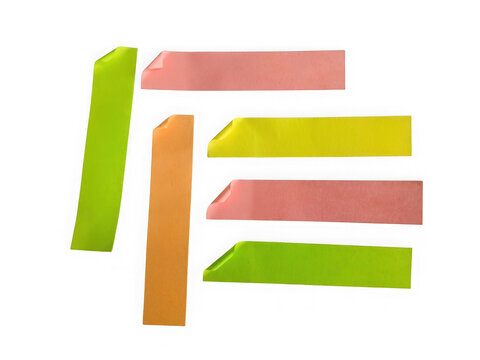 Colorful sticky note paper strips arranged in a simple pattern