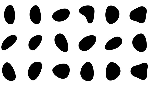 smooth organic shape collection. minimalist black abstract fluid shapes vector set for modern layout background design