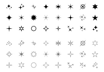 sparkle stars icons set. sparkles icons set for magic design decoration and shining stars elements © Sabbir