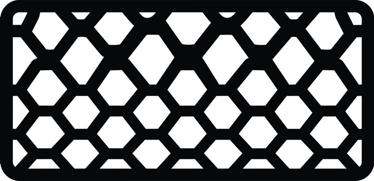 Geometric hexagonal mesh pattern for fence or grill