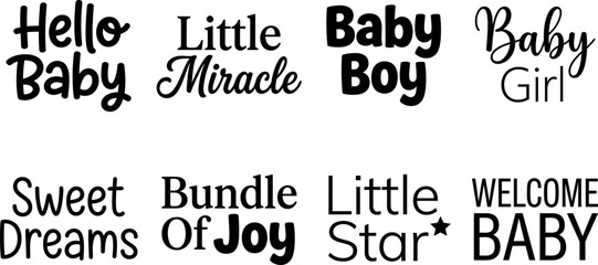 Obraz premium Typography design with playful baby and girl-themed fonts for nursery decor and children's products. Colorful, fun, and child-friendly lettering
