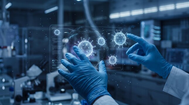 Digital Analysis of Viruses and Pathogens in a High Tech Laboratory Research