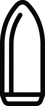 Ammunition bullet shell outline symbol