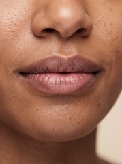 Fototapeta premium Healthy Natural Human Lips Without Makeup Macro Close Up