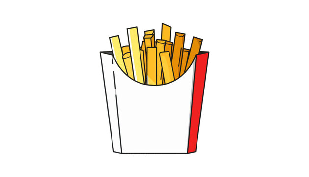 French fries in a red and white cardboard container