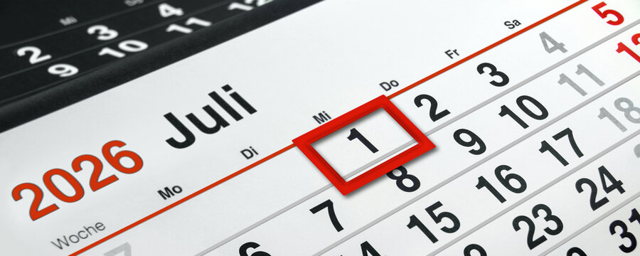 Deutscher Kalender Datum 1. Juli  2026
